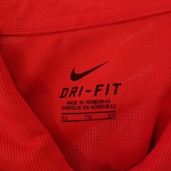 NIKE Dri-Fit Red Short Sleeve Button Front XL - Picture 6 of 7